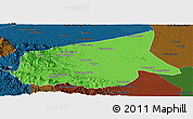 Political Panoramic Map of Kab. Sarolangun Bangko, darken