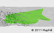 Political Panoramic Map of Kab. Sarolangun Bangko, lighten, desaturated