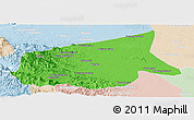 Political Panoramic Map of Kab. Sarolangun Bangko, lighten