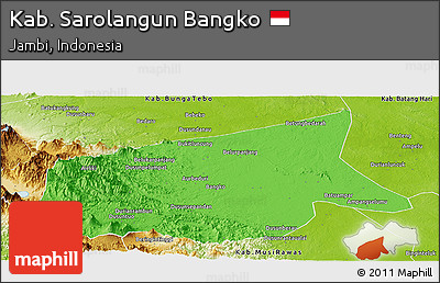 Political Panoramic Map of Kab. Sarolangun Bangko, physical outside