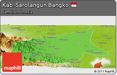 Political Panoramic Map of Kab. Sarolangun Bangko, physical outside