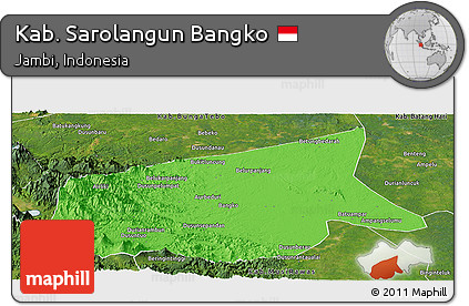 Political Panoramic Map of Kab. Sarolangun Bangko, satellite outside