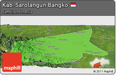 Political Panoramic Map of Kab. Sarolangun Bangko, satellite outside