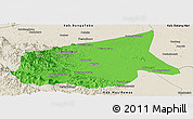 Political Panoramic Map of Kab. Sarolangun Bangko, shaded relief outside