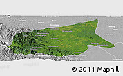 Satellite Panoramic Map of Kab. Sarolangun Bangko, lighten, desaturated