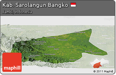 Satellite Panoramic Map of Kab. Sarolangun Bangko, lighten