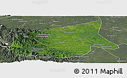 Satellite Panoramic Map of Kab. Sarolangun Bangko, semi-desaturated