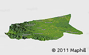 Satellite Panoramic Map of Kab. Sarolangun Bangko, single color outside