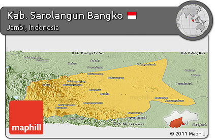 Savanna Style Panoramic Map of Kab. Sarolangun Bangko