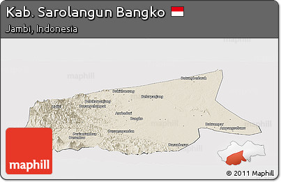 Shaded Relief Panoramic Map of Kab. Sarolangun Bangko, cropped outside