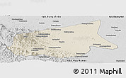 Shaded Relief Panoramic Map of Kab. Sarolangun Bangko, desaturated