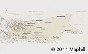 Shaded Relief Panoramic Map of Kab. Sarolangun Bangko, lighten