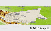 Shaded Relief Panoramic Map of Kab. Sarolangun Bangko, physical outside