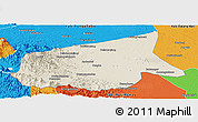 Shaded Relief Panoramic Map of Kab. Sarolangun Bangko, political outside
