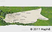 Shaded Relief Panoramic Map of Kab. Sarolangun Bangko, satellite outside