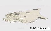 Shaded Relief Panoramic Map of Kab. Sarolangun Bangko, single color outside