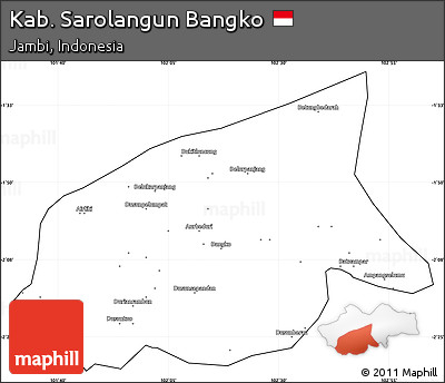 Blank Simple Map of Kab. Sarolangun Bangko, cropped outside