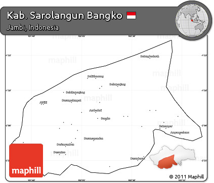 Blank Simple Map of Kab. Sarolangun Bangko, cropped outside