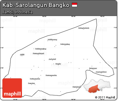 Blank Simple Map of Kab. Sarolangun Bangko, cropped outside