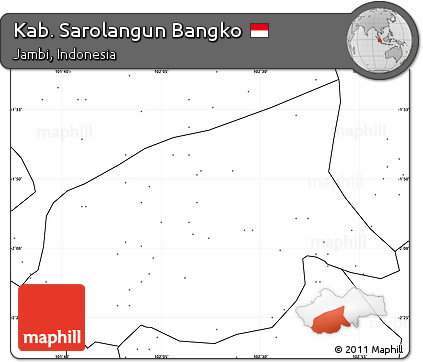 Blank Simple Map of Kab. Sarolangun Bangko, no labels