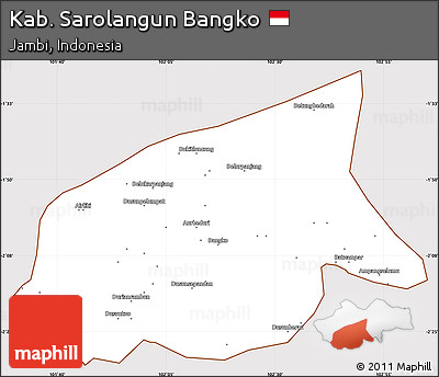 Classic Style Simple Map of Kab. Sarolangun Bangko, cropped outside