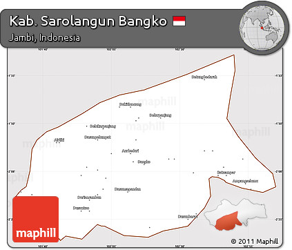 Classic Style Simple Map of Kab. Sarolangun Bangko, cropped outside