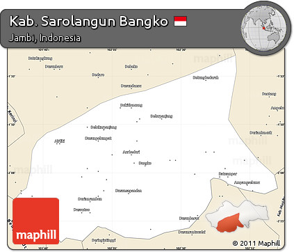 Classic Style Simple Map of Kab. Sarolangun Bangko