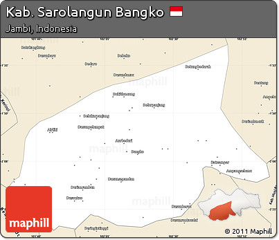 Classic Style Simple Map of Kab. Sarolangun Bangko