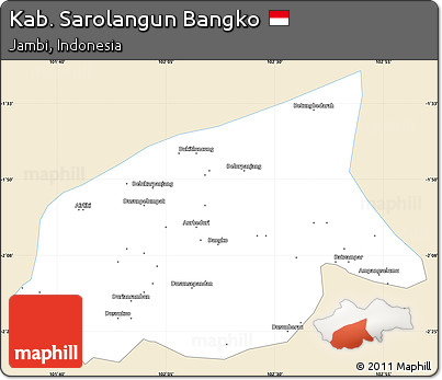 Classic Style Simple Map of Kab. Sarolangun Bangko, single color outside
