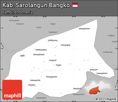 Gray Simple Map of Kab. Sarolangun Bangko