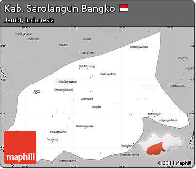 Gray Simple Map of Kab. Sarolangun Bangko