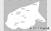 Gray Simple Map of Kab. Sarolangun Bangko, single color outside