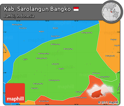 Political Simple Map of Kab. Sarolangun Bangko
