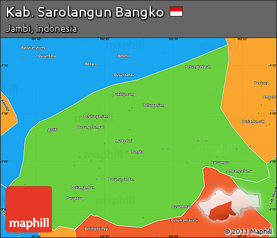 Political Simple Map of Kab. Sarolangun Bangko