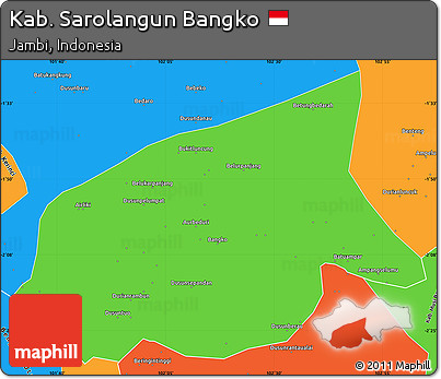 Political Simple Map of Kab. Sarolangun Bangko
