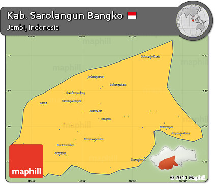 Savanna Style Simple Map of Kab. Sarolangun Bangko, cropped outside