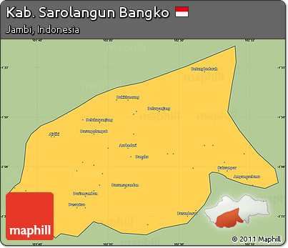 Savanna Style Simple Map of Kab. Sarolangun Bangko, cropped outside