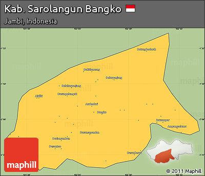 Savanna Style Simple Map of Kab. Sarolangun Bangko, cropped outside