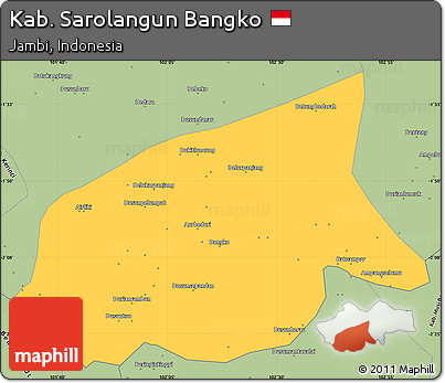 Savanna Style Simple Map of Kab. Sarolangun Bangko