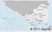 Gray 3D Map of Lampung, single color outside