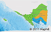 Political 3D Map of Lampung, single color outside