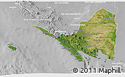 Satellite 3D Map of Lampung, lighten, desaturated