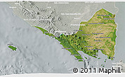 Satellite 3D Map of Lampung, lighten, semi-desaturated