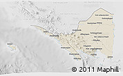 Shaded Relief 3D Map of Lampung, lighten, desaturated