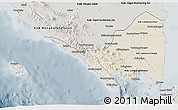 Shaded Relief 3D Map of Lampung, semi-desaturated