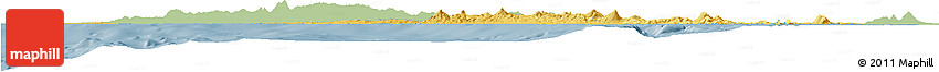 Savanna Style Horizon Map of Lampung, single color outside