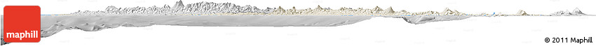 Shaded Relief Horizon Map of Lampung, desaturated