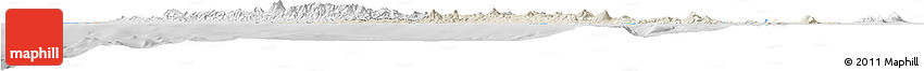 Shaded Relief Horizon Map of Lampung, lighten, desaturated