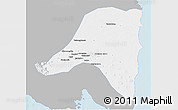 Gray 3D Map of Kab. Lampung Tengah, single color outside