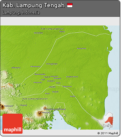 Physical 3D Map of Kab. Lampung Tengah